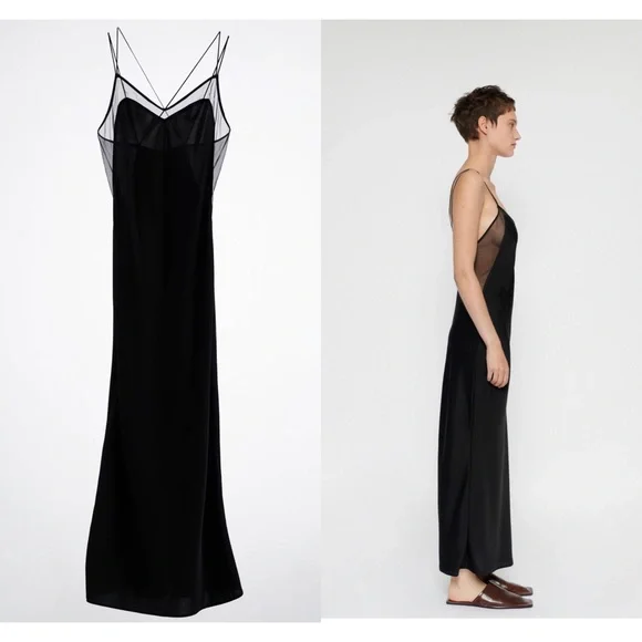 Zara | Dresses | Zara Silk Organza Satin Effect Dress | Poshmark